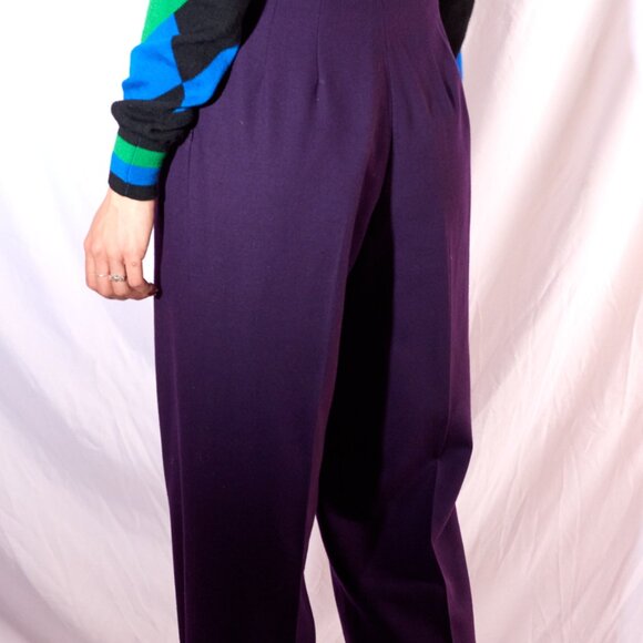 100% wool violet women pants - Picture 2 of 3